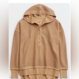 Aerie Textured Henley Hoodie